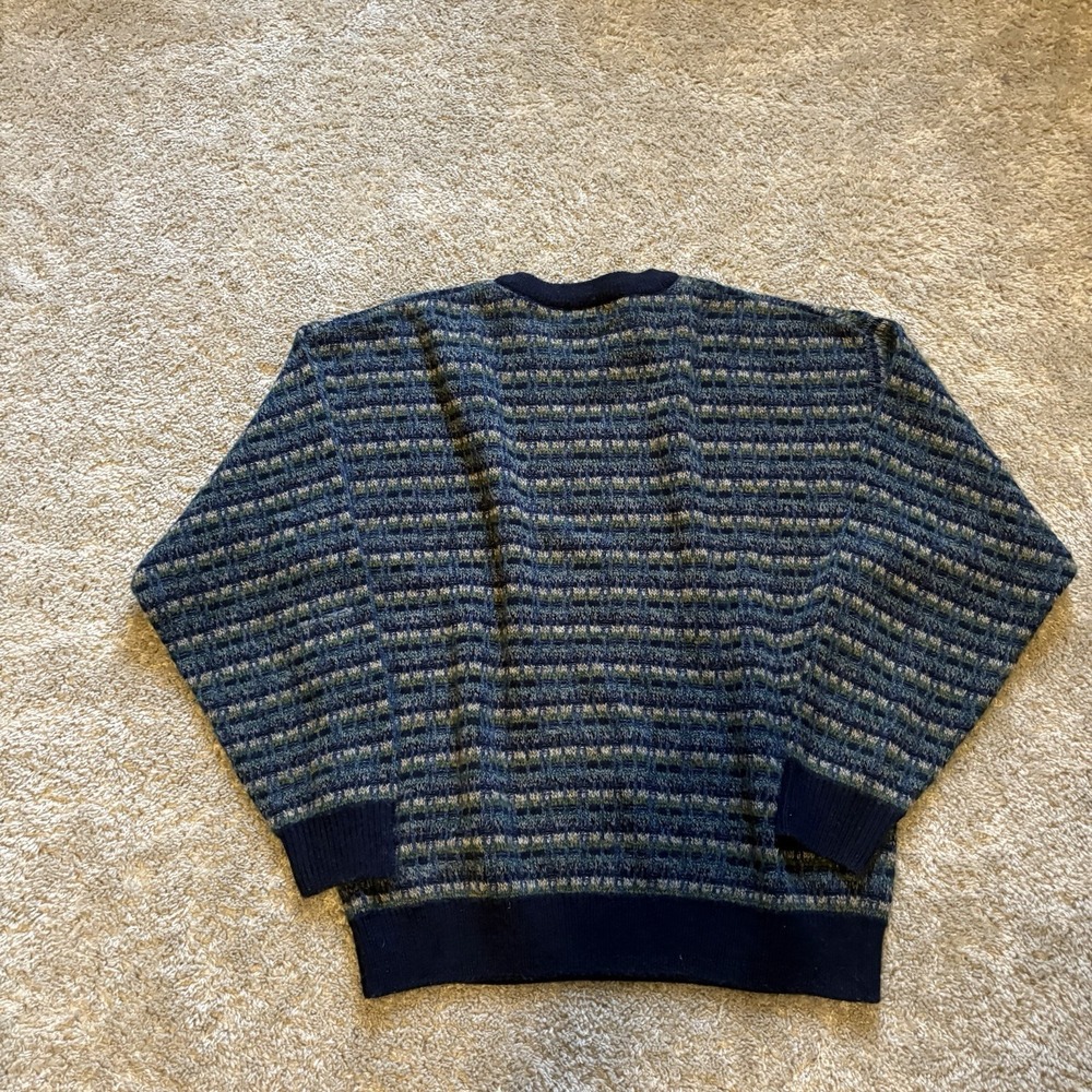 Vintage 90s Town craft Acrylic Multiple Color Sweater Mens Large Cozy - Picture 7 of 7